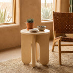 Handcrafted Wooden Stool, Modern Side Table, Minimalist Plant Stand