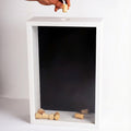 Oak Wine Cork Holder Box, Drop Slot Keepsake Display