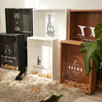 Oak Wine Cork Holder Box, Drop Slot Keepsake Display