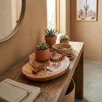 Olive Wood Organizer Tray, Catchall Dish for Keys Jewelry, Entryway Valet Bowl, 30x24cm