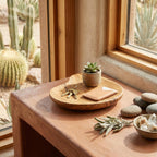 Olive Wood Organizer Tray, Catchall Dish for Keys Jewelry, Entryway Valet Bowl, 30x24cm