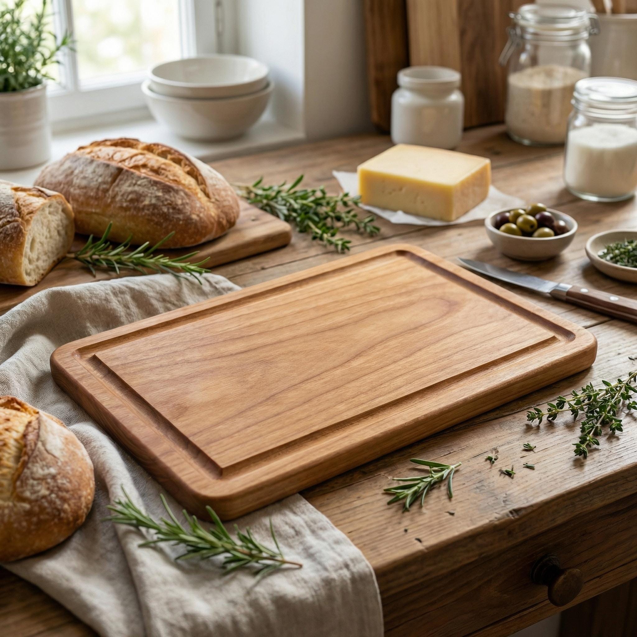 Walnut Cutting Board with Juice Groove, 1 Inch Thick, 3 Sizes, Gift for Home Cook