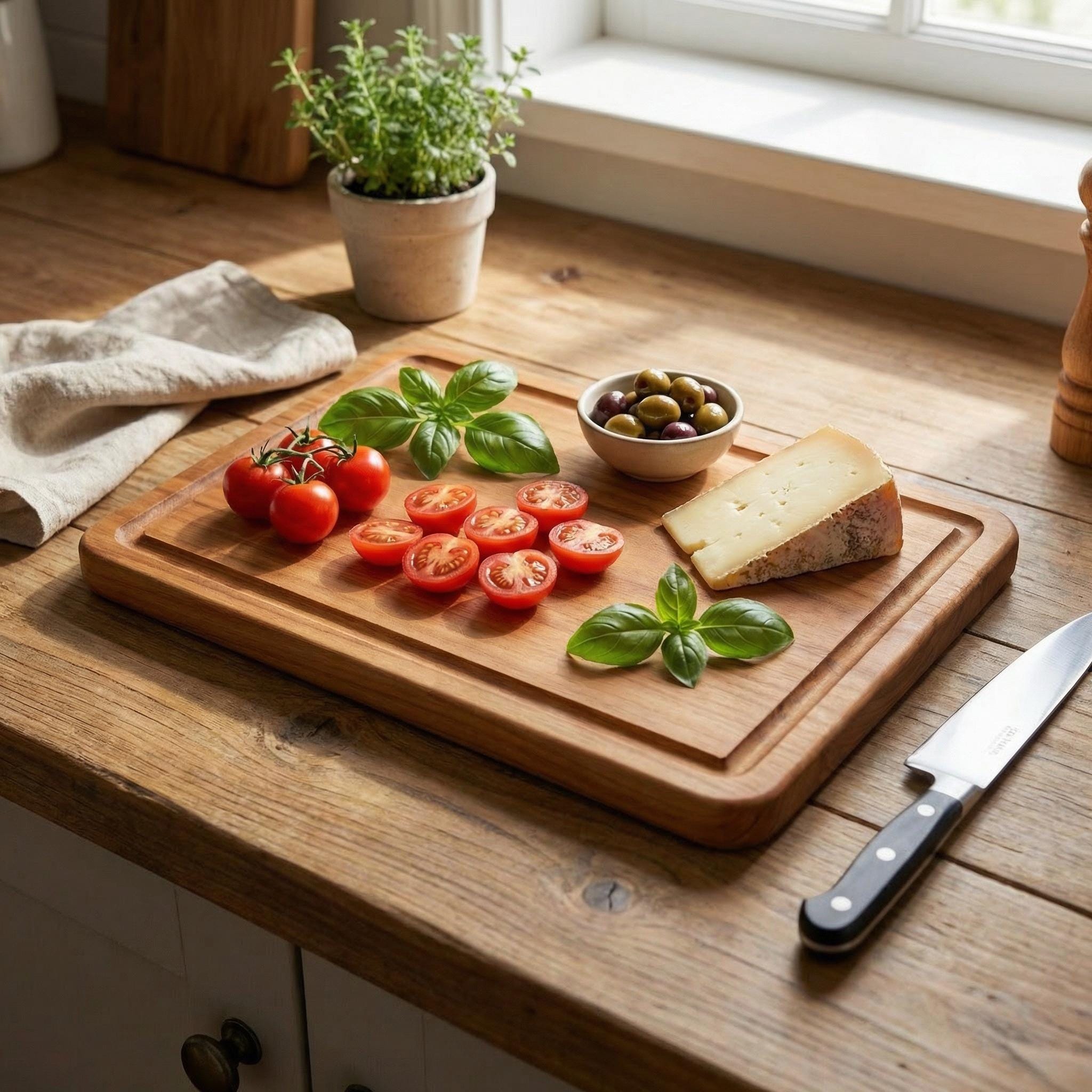 Walnut Cutting Board with Juice Groove, 1 Inch Thick, 3 Sizes, Gift for Home Cook