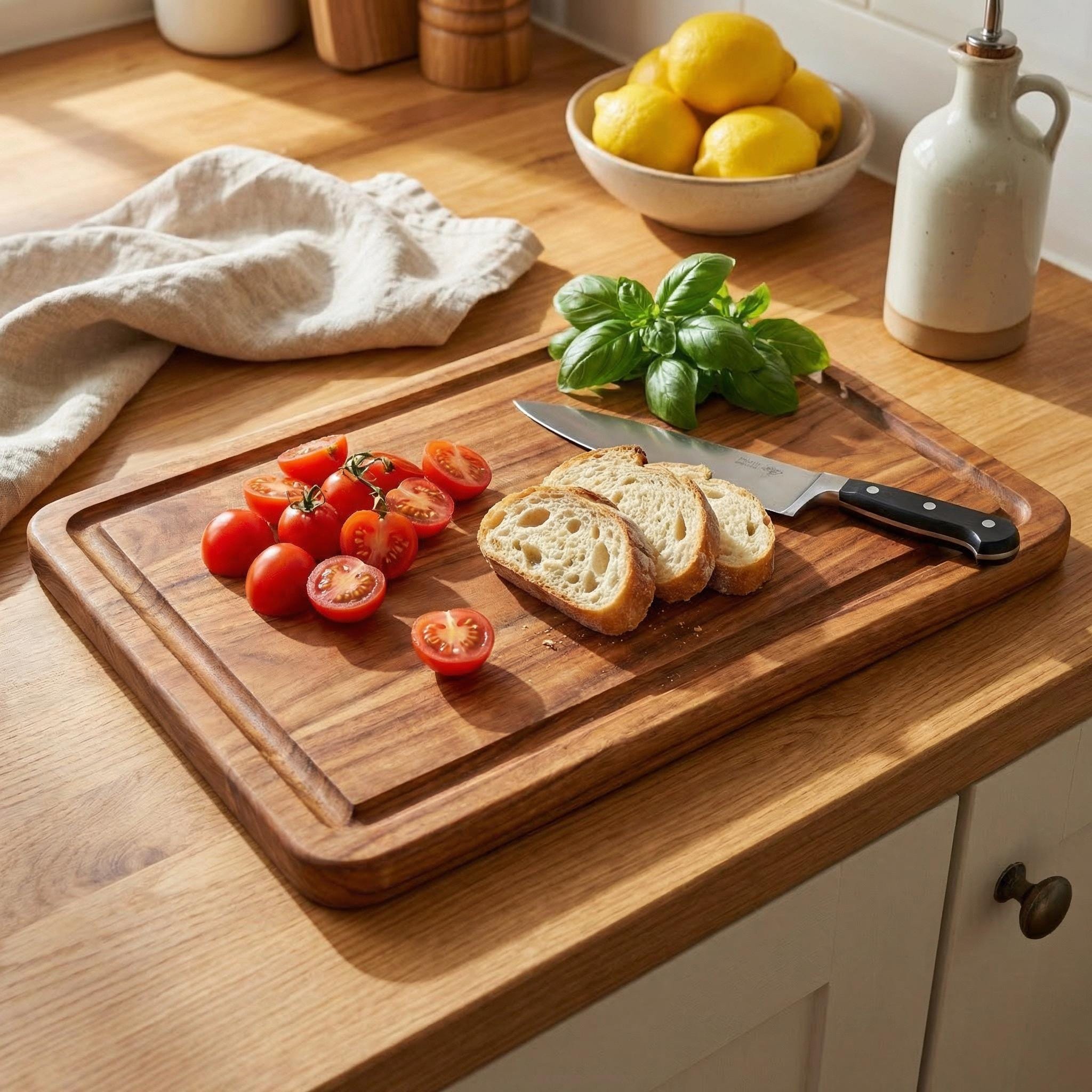 Walnut Cutting Board with Juice Groove, 1 Inch Thick, 3 Sizes, Gift for Home Cook